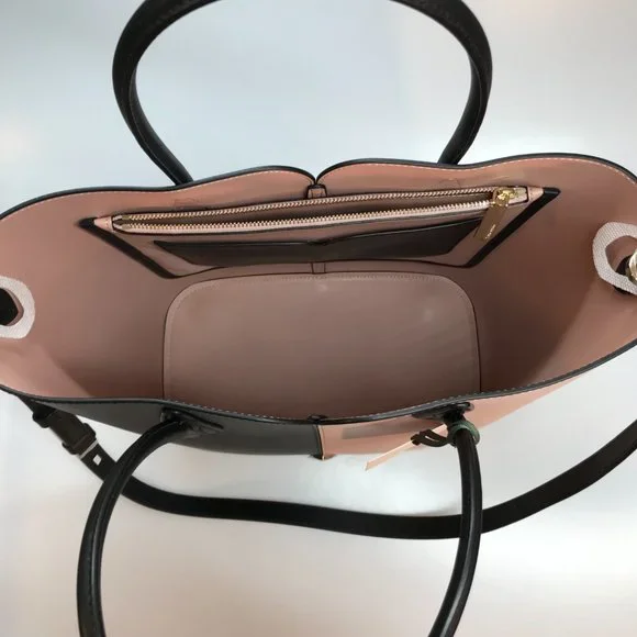 ***SALE***NWT Kate Spade Nicole Pink & Black Leather Bicolor Tote/Crossbody Bag - Picture 5 of 9